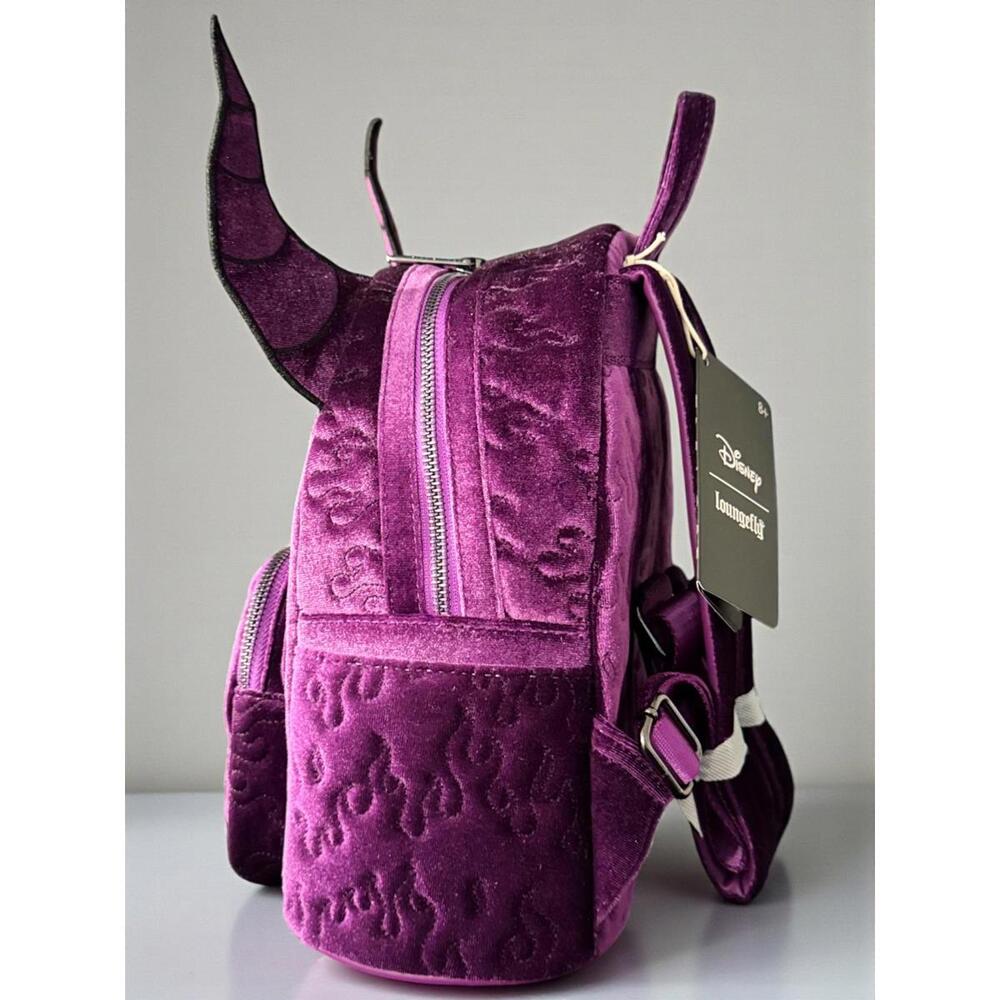 Loungefly Disney Maleficent Mini Backpack – Velvet Purple Villain Cosplay - NWT - Picture 4 of 5